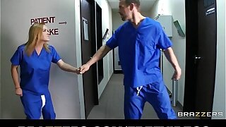 Slutty blonde nurse sneaks off at work to bang a hospital intern