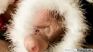 Very ancient hairy pussy fucked by a young stud